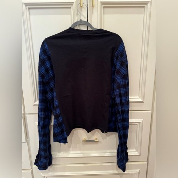 The Vampire Diaries Damon Salvatore Upcycled M/L Flannel Sweatshirt. ๐โก๏ธ - Picture 2 of 2